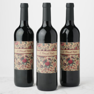 Étiquette Pour Bouteilles De Vin Vintage Broderie Antique Florale Ameublement