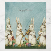 Étiquette Pour Bouteilles De Vin Vintage Bunny Pâques (Étiquettes simples)