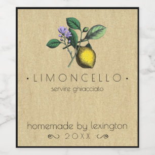 Étiquette Pour Bouteilles De Vin Vintage Étiquette de bouteille de Limoncello fait