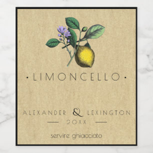 Étiquette Pour Bouteilles De Vin Vintage Limoncello Wedding Favor Bottle Label  