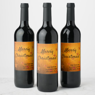 Étiquette Pour Bouteilles De Vin Vintage look or utilisé, personnalisé