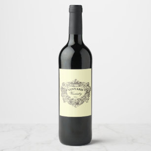 Étiquette Pour Bouteilles De Vin Vintage Orné Baroque Rococo Frontière victorienne