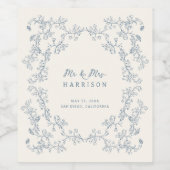 Étiquette Pour Bouteilles De Vin Vintage Rustique Mariage de cadre (Étiquettes simples)