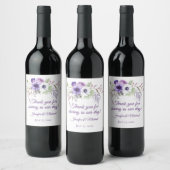 Étiquette Pour Bouteilles De Vin Violet Lavande Blanc Floral Mariage Faveurs | (Bouteilles)