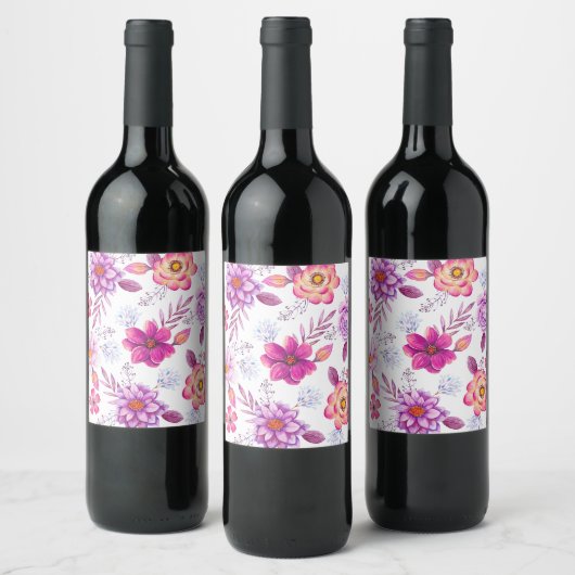 Étiquette Pour Bouteilles De Vin Violet rose (Bouteilles)