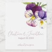 Étiquette Pour Bouteilles De Vin Violettes aquarelles romantiques (Étiquettes simples)