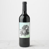 Étiquette Pour Bouteilles De Vin Virgo La Vierge Zodiac Vert (Devant)