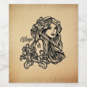 Étiquette Pour Bouteilles De Vin Virgo Zodiac - Antique Look (Étiquettes simples)