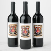 ÉTIQUETTE POUR BOUTEILLES DE VIN VISAGE DE TIGRE (Bouteilles)