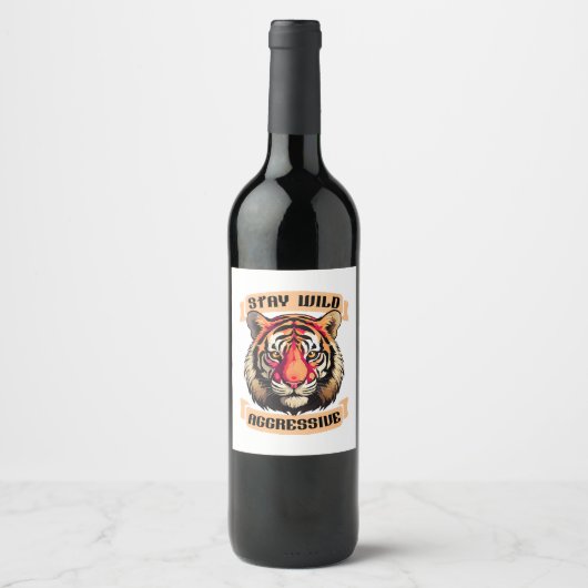 ÉTIQUETTE POUR BOUTEILLES DE VIN VISAGE DE TIGRE (Devant)