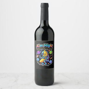 Étiquette Pour Bouteilles De Vin Visez haut ! – Aventure de banane astronaute