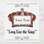 Étiquette Pour Bouteilles De Vin Vive le roi (Étiquettes simples)