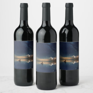 Étiquette Pour Bouteilles De Vin Voile vers les nuages