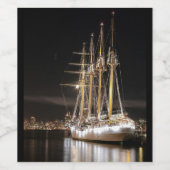 Étiquette Pour Bouteilles De Vin Voilier à la jetée (Étiquettes simples)