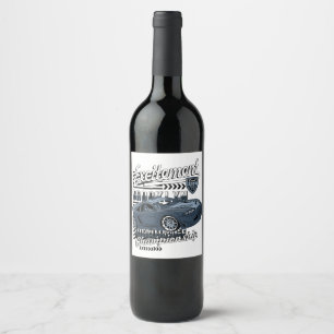 Étiquette Pour Bouteilles De Vin Voiture de course _ Moteur