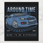 Étiquette Pour Bouteilles De Vin Voiture de course _ Moteur 13 (Étiquettes simples)