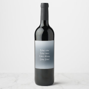Étiquette Pour Bouteilles De Vin Votre message ici gris fond métallisé bleu