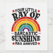 Étiquette Pour Bouteilles De Vin Votre Petit Rayon De Soleil Sarcastique (Étiquettes simples)