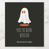 Étiquette Pour Bouteilles De Vin Vous avez été boosté Halloween Famille Cadeau Ghos (Étiquettes simples)