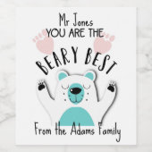 Étiquette Pour Bouteilles De Vin vous êtes le meilleur professeur de béatitude merc (Étiquettes simples)