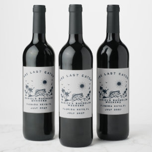Étiquette Pour Bouteilles De Vin Voyage de pêche en weekend Enterrement de vie de g