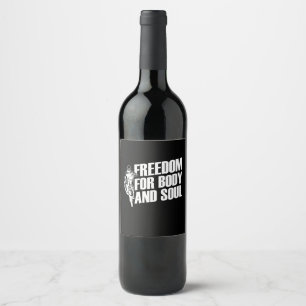 Étiquette Pour Bouteilles De Vin VTT Liberté Pour Le Corps Et L'Âme