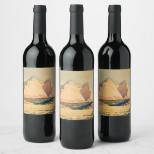 Étiquette Pour Bouteilles De Vin Vue du Mont Carmel, Utah par Maynard Dixon