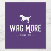 Étiquette Pour Bouteilles De Vin Wag Plus Inquiète Moins (Étiquettes simples)