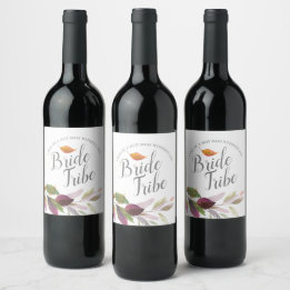 Étiquette Pour Bouteilles De Vin Watercolor Fall Foliing Bridesmaid Proposition Éti