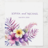 Étiquette Pour Bouteilles De Vin Watercolor Island Romance-Mariage (Étiquettes simples)
