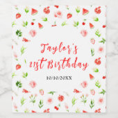 Étiquette Pour Bouteilles De Vin Watermelon and Pomegranate Birthday (Étiquettes simples)