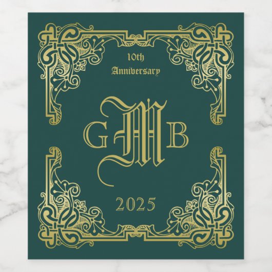 Étiquette Pour Bouteilles De Vin Wedding Monogram Classic (Étiquettes simples)