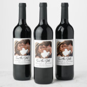 Étiquette Pour Bouteilles De Vin Wedding Photo Save the Date Minimalist (Bouteilles)