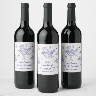 Étiquette Pour Bouteilles De Vin Week-end de Bachelorette de Cowgirl Dessinée à la