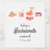 Étiquette Pour Bouteilles De Vin Week-end de bikini de plage de Bachelorette (Étiquettes simples)