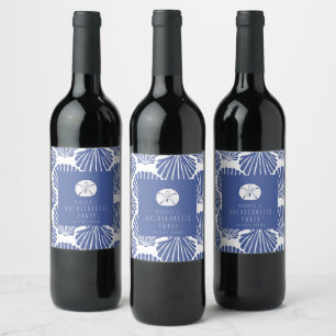 Étiquette Pour Bouteilles De Vin Week-end de célibataire à la plage de coquillages