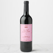 Étiquette Pour Bouteilles De Vin Week-end de Fiançailles Cerise Rose et Rouge