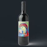 Étiquette Pour Bouteilles De Vin Wesołych Świąt Joyeux cadeau de Noël polonais<br><div class="desc">Wesołych świąt. Beau,  coloré,  un d'un genre,  peint à la main portrait moderne à l'huile de Vierge et Enfant par Magdalena Walulik (moi : -).</div>
