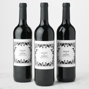 Étiquette Pour Bouteilles De Vin Western Country Cowboy Rustique Mariage