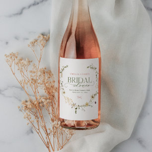 Étiquette Pour Bouteilles De Vin Whimsal Fairytale Garden & Bows Fête des mariées