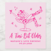 Étiquette Pour Bouteilles De Vin Whimsical A Tini Bit Ancienne Fête D'Anniversaire  (Étiquettes simples)