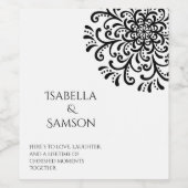 Étiquette Pour Bouteilles De Vin Whimsical Black and White Flouring (Étiquettes simples)