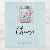 Étiquette Pour Bouteilles De Vin Whimsical Butterflies in a Jar (Étiquettes simples)