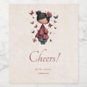 Étiquette Pour Bouteilles De Vin Whimsical Fairy Doll Retro Cute Cheers (Étiquettes simples)