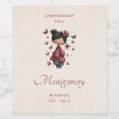 Étiquette Pour Bouteilles De Vin Whimsical Fairy Doll Retro Cute Wine Making (Étiquettes simples)