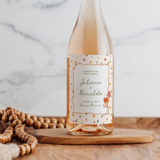 Étiquette Pour Bouteilles De Vin Whimsical Italien Citrus Mariage