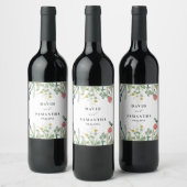 Étiquette Pour Bouteilles De Vin Whimsical Secret Garden Fleurs sauvages (Bouteilles)