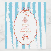 Étiquette Pour Bouteilles De Vin Whimsical Stripes Handwritten Painted Wedding  (Étiquettes simples)