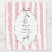 Étiquette Pour Bouteilles De Vin Whimsical Stripes Handwritten Painted Wedding  (Étiquettes simples)