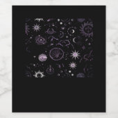 Étiquette Pour Bouteilles De Vin Whimsigoth Sun Moon Witchy Classic (Étiquettes simples)